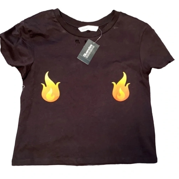 NWT bluenotes black fire crop top S - Picture 1 of 14